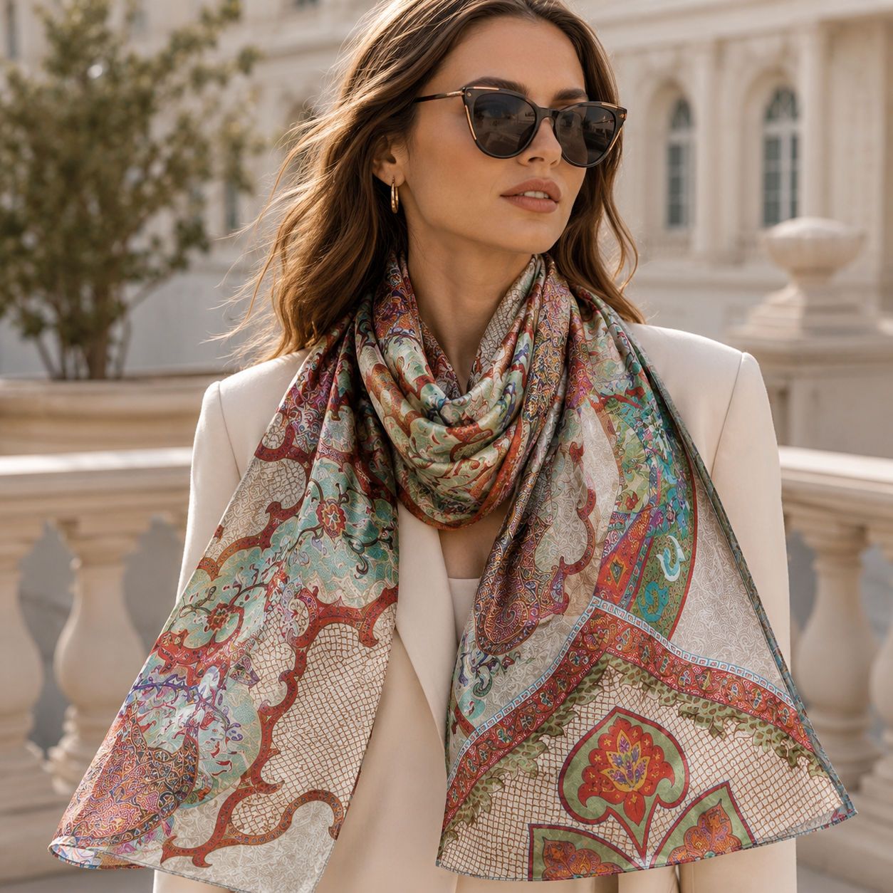 Digital Print Wool Scarf/Shawl 289